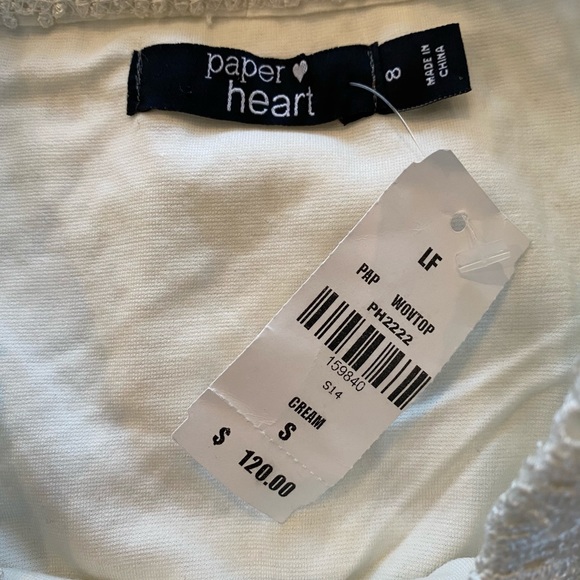 LF Paper Heart Woven Crop Top - Picture 4 of 5
